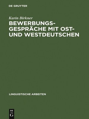 cover image of Bewerbungsgespräche mit Ost- und Westdeutschen